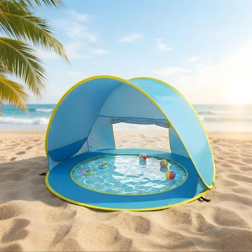 AquaNinho™ | Tenda Praia com Piscina para Bebê